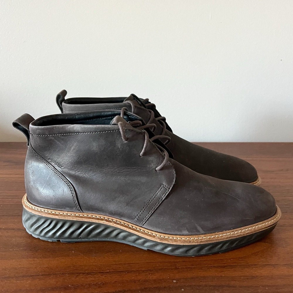 ECCO Leather Chukka Boots Brown Lace Up Casual Comfort Men's EU 44 - Picture 2 of 9